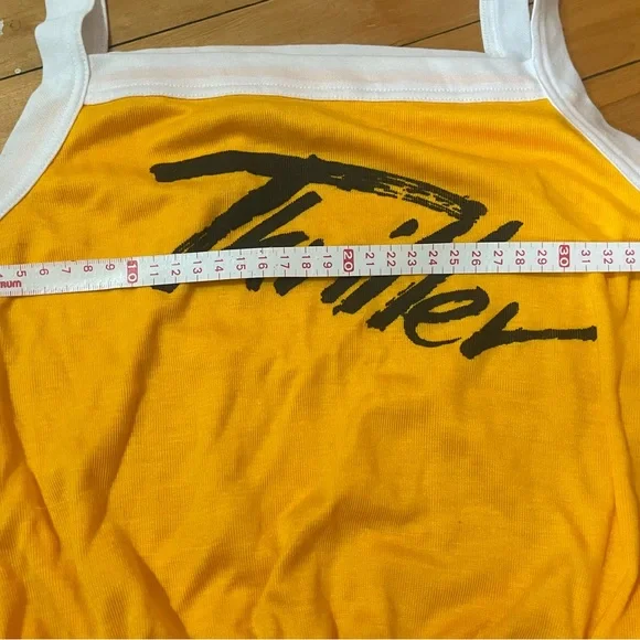Vintage! Vibrant Yellow Tank Top with 'Thriller' Design - Picture 5 of 6